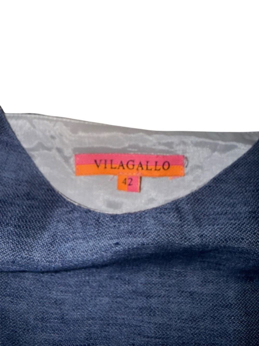 Vilagallo Blue Linen Blend Camisole Tank Metallic Strap Size 42 EU (US M) - Picture 2 of 4